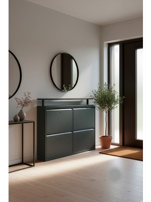 Liccia Metal Ayakkabılık 2 li Yatay Kilitli Model