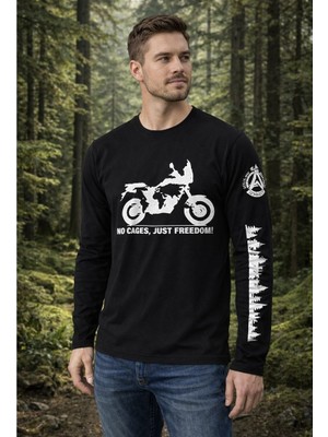 Aybaak Fit Freedom Enduro Motorsiklet Baskılı Uzun Kol Tişört