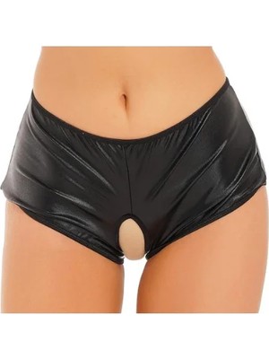 İlkyaz Fashion Ieg™ Fantezi Siyah Özel Bölgeleri Açık Parlak Külot