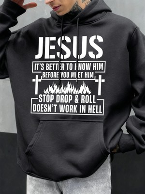 Isa'yı Anlamalısınız Baskılı Erkek Kapüşonlu Üstleri Hip Hop Hoody Günlük Polar Yumuşak Spor