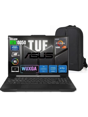 Asus Tuf Gaming A16 FA607NUG Amd RYZEN7-7445HS 12GB 512GB SSD RTX4050-6GB 140W 16" Wuxga 144Hz Windows 11 Pro Taşınabilir Bilgisayar Snertechçanta
