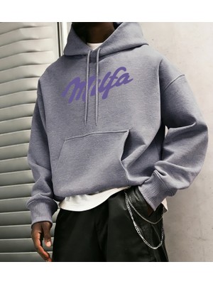 Milfa Mor Sanat Mektup Baskılar Kapüşonlular Erkekler Cep Yumuşak Giysiler Polar Gevşek Kazak