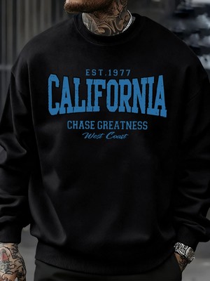 California Chasing Greatness Desen Erkekler Kazak Hip Hop Sokak Spor Giyim Moda Polar Kazak Y