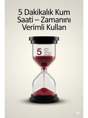 Durukar 5 Dakikalık Kum Saati Zamanlayıcı – Kırmızı Dekoratif Masa Saati 4 Renk Seçeneği