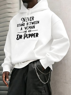 Never Stand Between A Woman Desenli Erkek Basic Kapüşonlu Üst Günlük 14 Renk Sweatshirt Polar