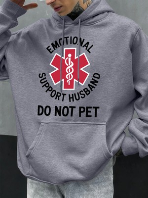Duygusal Destek Eşinizi Sarmayın Baskılı Erkek Kapüşonlu Üstleri Hip Hop Modası Kapüşonlu Son