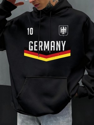 Almanya Mektup Baskılar Sonbahar Erkekler Hoody Çok Renkli Cep Kapüşonlular Rahat Polar Hoodi