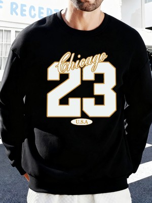 Chicago Abd Numarası 23 Baskılar Erkekler Kazak Yumuşak Polar Kazak O-Boyun Sonbahar Giysiler