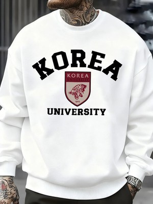 Kore Üniversitesi Desen Erkekler Kazak Sonbahar Hip Hop Kazaklar Gevşek Moda Unisex Tişörtü Y