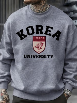Kore Üniversitesi Desen Erkekler Kazak Sonbahar Hip Hop Kazaklar Gevşek Moda Unisex Tişörtü Y
