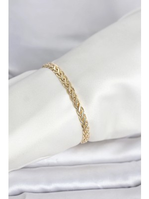 SHC4200 cm 14K Gold Renk Sarmal Zincir Model Kadın Bileklik