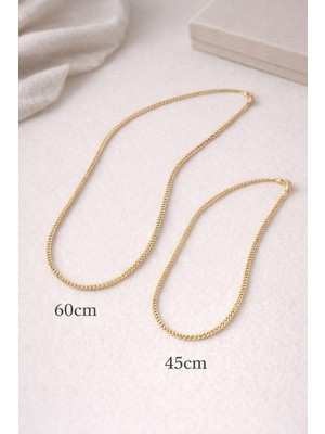 Nora Vip 14 K Altın Renk Klasik Gurmet Zincir Kolye  Gold