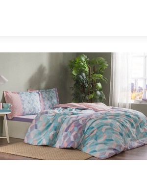 Özdilek Ranforce Cuatro Bordes Pembe Tek Kişilik Nevresim Takımı