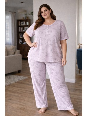Balis Pijama Battal Pamuklu Rahat Terletmez Şık Büyük Beden Kadın Pijama Takımı