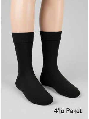 Balkonda Erkek Çorap 4'lü Paket Bambu Soket Dikişsiz - Punto
