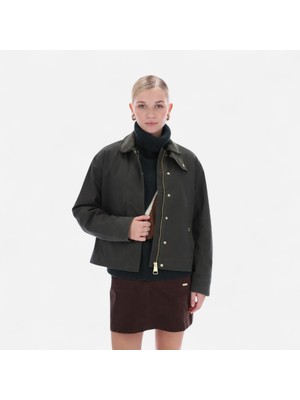 Hunter Originals Leith Geniş Kalıp Kadın Koyu Haki Mont Kadın Haki Mont HARW0065251-KM