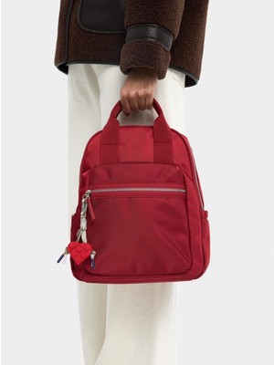 Parfois Kalp Charmlı Teknik Kumaş Sırt Çantası