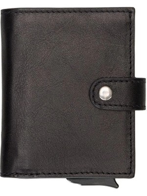 Kaia Life Palermo Deri Cüzdan Kartlık Mekanizmalı Rst1 Siyah