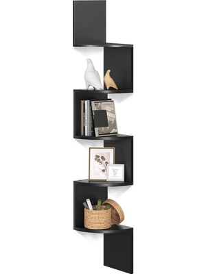 Hepta Collection Köşe Rafı, 5 Raflı Duvar Rafı, Asma Raf, Mutfak, Yatak Odası, Oturma Odası, Çalışma Odası, Ofis Için