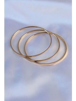 Kaia Life 316L Çelik Gold Renk Ajda Model Kadın 65 mm Bilezik