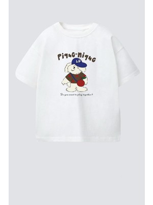 Monila Erkek Çocuk Pamuklu Bisiklet Yaka Baskılı T-Shirt