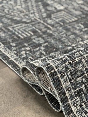 Woolen Halı Woolen History Eskitme Desen Halı 8703 Lacivert