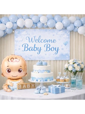 Bkmc Party Erkek Bebek Baby Shower Konseptli Brandalı Set Ful Set Lüks Set Yeni Doğan Parti Seti Süsü
