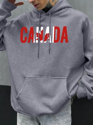 Kanada Akçaağaç Yaprağı Tasarım Erkekler Hoodie Cep Hoody Çok Renkli Rahat Kazaklar Sonbahar
