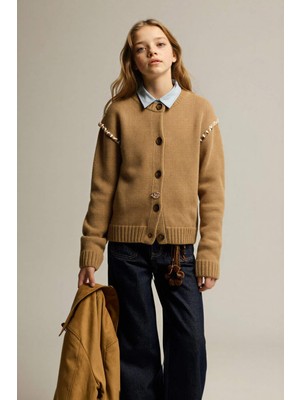 DeFacto Nakışlı Bisiklet Yaka Hırka Kız Çocuk G6906A826SP