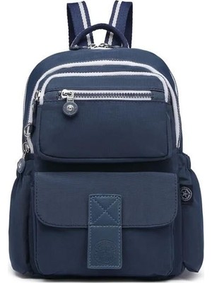 Smart Bags Krinkıl Kumaş Su Geçirmez Kadın Sırt Çantası BC 3168 - Lacivert