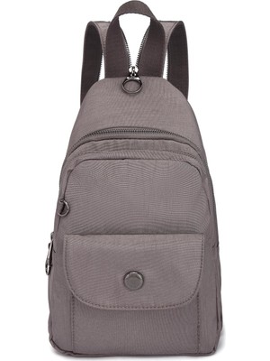 Smart Bags Krinkıl Kumaş Kadın Sırt Ve Göğüs Çantası BC 1237 - Koyu Gri