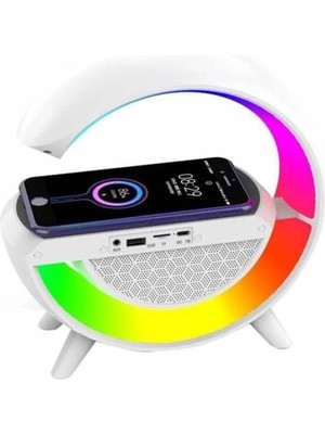 Shoplet Buğz Bluetooth Hoparlör G Şekli Atmosfer Akıllı Rgb Lamba Wireless Kablosuz Şarj