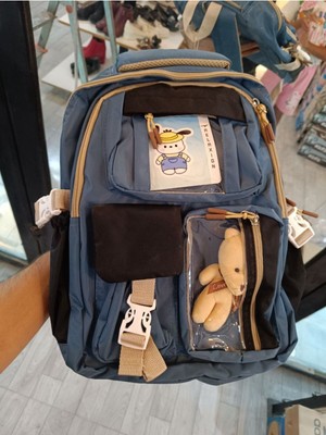 Liarca 1395 3 Lü Ortopedik Çok Gözlü Su Geçirmez Laptop Bölmeli Aksesuarlı Çocuk Okul Sırt Çanta