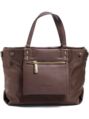 Silver & Polo SP1213 Kadın El Çantası Saten Kahve