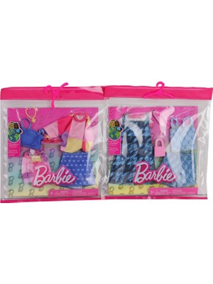 GWF04 Barbie'nin Kıyafet Koleksiyonu 2'li Paketler / +3 Yaş
