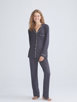 Lc Waikiki Yeni Sezon Gömlek Yaka Hamile Pijama Takımı