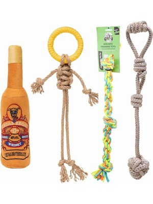 Hype Store Proud Wave Köpek Oyuncağı Renkli Çekiştirmeli Halat Pamuk - Köpek Isırma Kemirme Oyuncağı Top Diş Ip