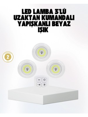 Shoplet Buğz Kablosuz Gün Işığı 3’lü LED Spot Lamba Kumandalı
