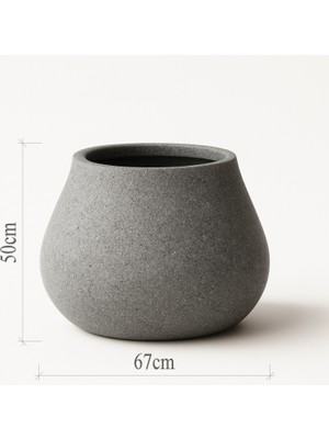 Hobi Tarım Beton Saksı Büyük Boy 67X50CM