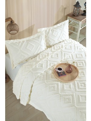 Bir Home Melodi Iskandinav Çift Kişilik Bohem Püsküllü Yatak Örtüsü Seti 240X250 cm