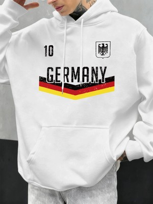 Almanya Mektup Baskılar Sonbahar Erkekler Hoody Çok Renkli Cep Kapüşonlular Rahat Polar Hoodi