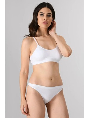 İlkyaz Fashion Ieg™ Kadın Ince Askılı Pedli Büstiyer Yarım Atlet Sütyen 3'lü Set