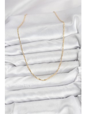 Bsre 14K Gold Renk Pirinç Ezme Burgu Kadın Kolye (Cm)