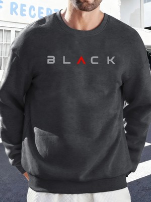 Siyah Harfli Yaratıcı Baskı Erkek Temel Giyim Bol Sweatshirt Spor Sokak Stili Kazak Rahat Yum