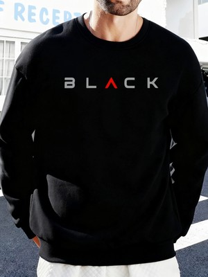 Siyah Harfli Yaratıcı Baskı Erkek Temel Giyim Bol Sweatshirt Spor Sokak Stili Kazak Rahat Yum
