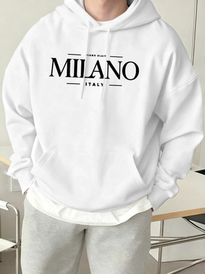 Miano Olait Milano Italya Baskılar Temel Giysiler Sokak Giyimi Çift Polar Günlük Giyim Sokak