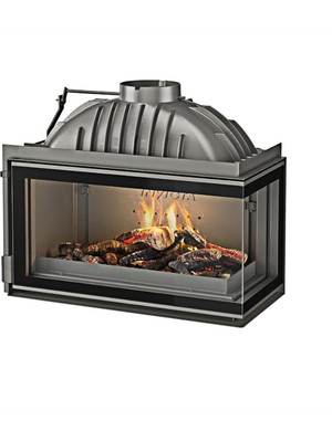 Sandıktan Al Invicta 800 Foyer Angle Sağ Açık (Klapeli) Şömine Haznesi , Ithal Fransız Döküm Şömine Hazne