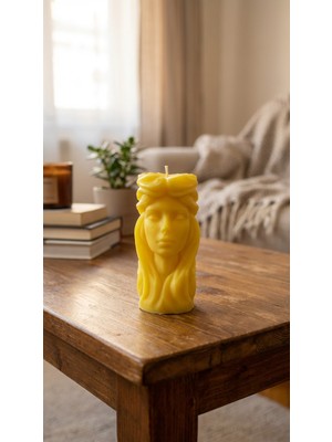 Raw Home Limon Kokulu El Yapımı %100 Soya Wax Mitolojik Büst Heykel Mum - Dekoratif Lüks Tasarım