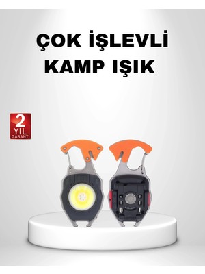 Shoplet Buğz Mini LED Anahtarlık Fener – Şişe Açacağı, Tornavida, Düdük ve USB Şarj Özellikli