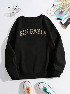 Buloaria Sofia Desen Yeni Moda Kazak Bayan Gevşek Polar Kazak O-Boyun Sonbahar Kış Tişörtü So